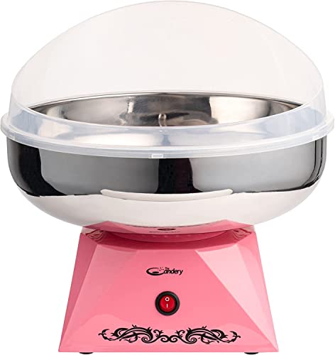 The Candery Cotton Candy Machine with Stainless Steel Bowl 2.0 and Floss Bundle- Use to Floss Sugar Floss, Candy for Birthday Parties Fairs, Festivals- Includes 5 Floss Sugar Flavors 12oz Jars and 50
