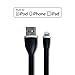 gofanco® Flexible & Durable Silicone Compatible with Apple MFi Certified Charge & sync Cable (Black) for iDevices - 9.8 inches (25cm) (Lightning25cm)