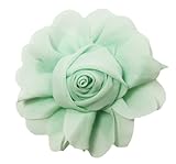 Mint Chiffon Rosette Hair Clip - 4