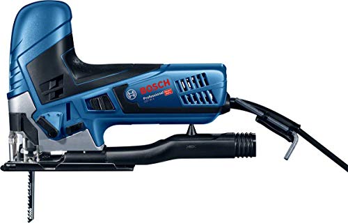 Bosch Professional Stichsäge GST 90 E (650 Watt, 1x Sägeblatt, Absaug-Set, Spanreißschutz, Schnitttiefe in Holz: 90 mm… – Bild 3