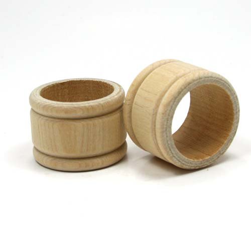 Mylittlewoodshop - Pkg of 12 - Napkin Ring Colonial - 1-3/4 in diameter unfinished wood(WW-NR0150-12)