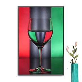 Framed Canvas Wall Art Red Wine Canvas Prints Home Artwork Decoration for Living Room,Bedroom - 16x24 inches