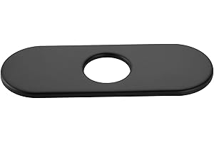 Midanya 6 Inch Sink Hole Cover Deck Plate,Faucet Deck Plate for 1 or 3 Hole Bathroom Kitchen Sink Faucet,Decorative Cover SUS304 Stainless Steel Vessel Vanity Sink Faucet,Oval,Matte Black