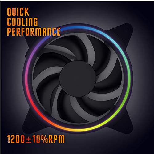 Asiahorse Solar ECLIPSEIII-120mm Three Light Loop RGB Interactive Music Cooling Fan for PC Case,Water Cooling Radiators System(1PACK Without Hub)