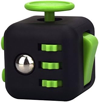 Fidget Cube Toy, Relieves Stress Anxiety And Relax for Children and Adults, Active Dice Stress Reliever for Work, School, Class (Black green)