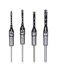 HSS Mortising Juego de cinceles, ankoow 4pcs Carpintería Brocas Madera Agujero Saw cuadrado con Twist Drill (1 4 Pulgadas, 5 16, 3 8-Inch, 1 2-inch)