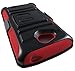 For LG Realm LS620 (Boost Mobile) Rugged Armor Hybrid Hard Case Cover+Belt Clip Holster – Black & Red + Screen Protector & Car Charger [In CellCostumes Retail Packaging]