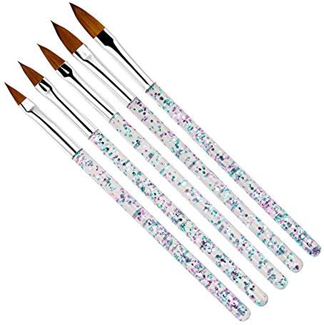 Kingsie ネイルブラシ 5本セット スカルプネイルブラシ 可愛い アクリルネイル Uv ジェルネイル ネイルアート筆 11 13 15 17 19mm