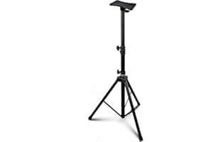 Pyle Mount Holder Heavy Duty Rubber Capped Tripod, Adjustable Height from 36.2 x 58.0 inches, Locking Safety PIN and 35mm Compatible Insert, On-Stage or In-Studio Use - PSTND1