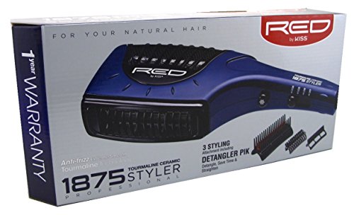 Kiss Red Dryer Styler 1875 Watt W/3 Attachments (Ceramic)