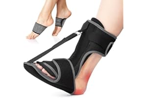 ACANKN Plantar Fasciitis Night Splint: Adjustable Plantar Fasciitis Brace with Arch Support | Dorsal Night Splint for Women Men | Dual Effective Plantar Fasciitis Relief Achilles Tendonitis Foot Drop Heel Pain Black