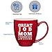 Great Job Mom I Turned Out Awesome - 14 oz Red Bistro Coffee Mug - Best Gift Idea for Mom’s Birthday or Mothers Day from Husband, Son, Daughter or Kids - Fun Ideas for Moms Gifts Novelty Cute Mugs