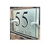 House Number Plaque, Home Address Plate, Glass-Color Acrylic Front and Brushed Aluminum Background Double Panel, 2 sizes (8