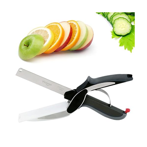 Vicloon Kitchen Scissors, Sharp Kitchen Scissors Multipurpose Utility Stainless Steel Scissor with Cutting Board Built…