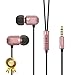 Earbuds, GGMM Wired Earphones Noise Isolating Headphones Earbuds with Microphone Heavy Deep Bass Earphones Ear Buds, in Ear Headphones Fits All 3.5mm Interface Device (C700-Gold)