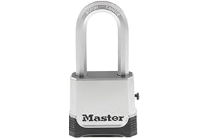 Master Lock Silver Outdoor Combination Lock, Heavy Duty Weather Resistant Padlock with Resettable Code and Cut Resistant Boron Carbide Shackle for Outdoor Use, M176XDLH