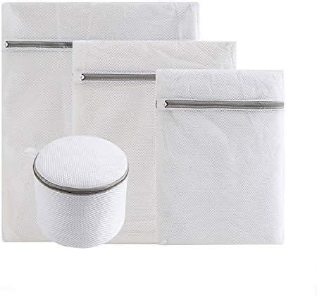 Lerivor Mesh Laundry Bag with Zip Lock, Travel Clothes Storage Laundry Organization Net Zipper Bag for Washing Machine, Wash Bag for Blouse, Hosiery, Stocking, Underwear, Bra and Lingerie, Set of 4