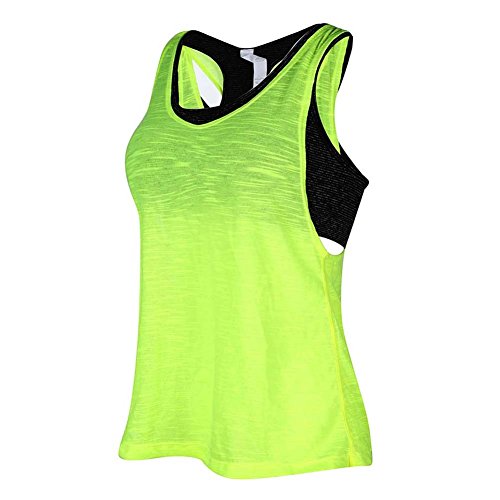 camgo Padded Active Camisole Yoga Tanks Tops with Built-in Bra Vest Racerback Shirts for Gym Workout Exercise (L, Green) - Thumbnail 6