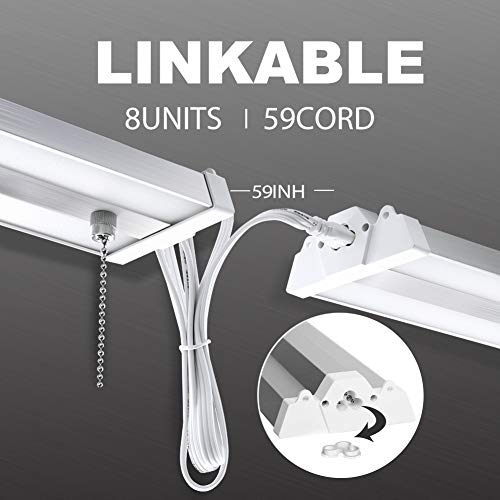 6 Pack Linkable LED Shop Lights for Garage BBOUNDER 4FT 40W 5000K LED Work Shop Light LED Utility Shop Light (300W Equivalent)