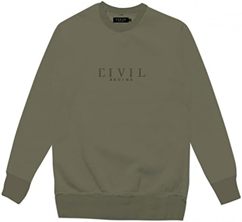 Civil Regime "Embroidered" Crewneck (Dark Olive) Men's Tonal Vintage Sweatshirt