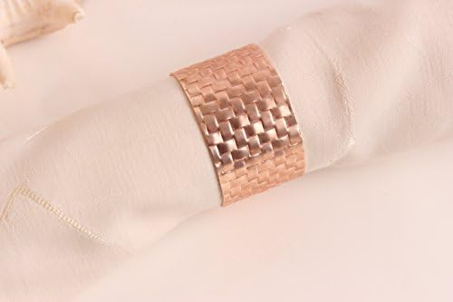 HomeProMart Napkin Rings - Set of 6 Exquisitely Crafted Designer Napkin Rings For Home, Wedding or Holiday parties (Rose gold/Copper)