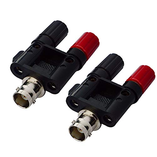BNC Female to Dual Banana Female Socket Binding Post RF Coax Splitter Adapter Connector Pack of 2 - Thumbnail 4