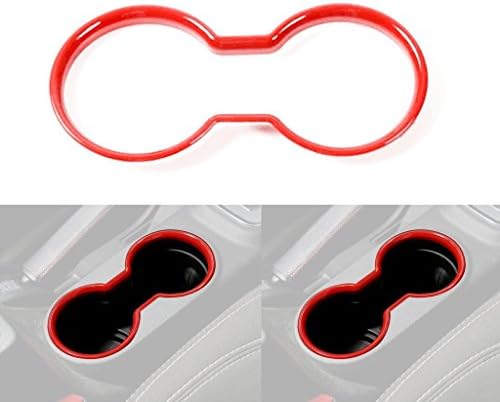 AutoOcean Red Interior Inner ABS Inner Front Water Cup Holder Cover Guard Trim Accessories for 2011-2016 Jeep Wrangler JK &amp; Unlimited 2 door 4 door 1pc