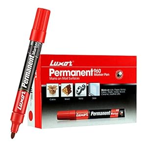 Luxor 960 Permanent Marker – Red – Box of 10