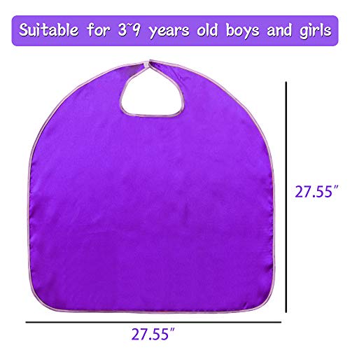 Superhero-Capes for Kids Bulk with Masks - Boys Girls Super-Hero Dress Up Party, 16 Pack (Purple)