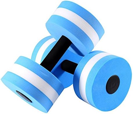 IZERUO Aerobic Exercise Dumbbells Foam Dumbbell Water Hand Bars Aqua Fitness Barbells Set of 2 Pcs (Blue)