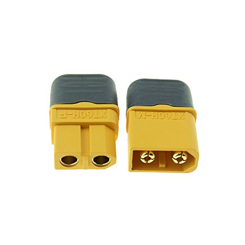 Amass 10 Pair XT60H Bullet Connector Plug Upgrated of XT60 Sheath Female & Male Gold Plated for RC Parts