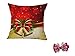 Rukiwa Christmas Throw Flax Pillow Case Decorative Cushion Zipper Cover