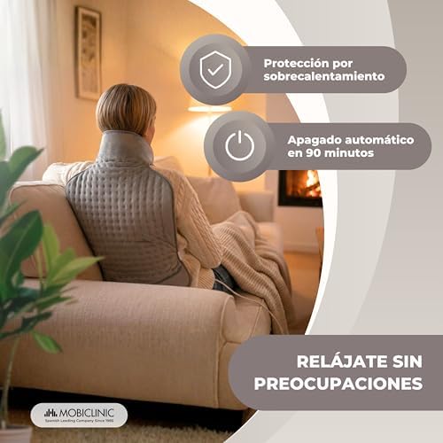 , Almofada elétrica, Costas e pescoço, 62x43, Consumo muito baixo, 100w, Térmica, 3 níveis de aquecimento, Desligamento automático, Lavável, Para as costas, Tapete