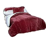 Down Alternative Comforter, flannel sherpa Comforter, Hypoallergenic, duvet over-stuffed insert, plush goose down alt borrego , bedding comforter, Allergen Barrier. Bed blankets. By Hiyoko