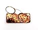 SOOLALA Women Men Go Everywhere SOS Pince Nez Style Nose Resting Pinching Portable Wallet Reading Glasses, BlackLeopard, +2.0x