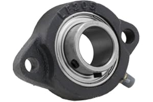 QJZ SBLF205-16 - 2-Bolt Flange Units, Insert Bearing SB205-16 with Shaft Bore 1 in (25.4mm), Cast Iron Housing LF205 with Bolt Center Diameter 76mm. Non-Relubricable Bearing