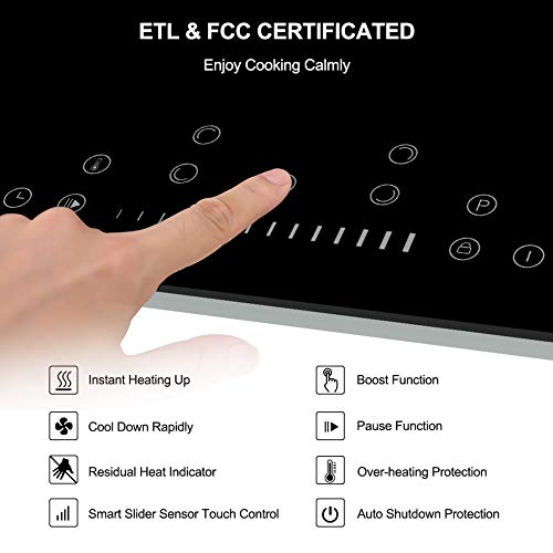 36 Inch Induction Cooktop, thermomate Builtin Electric Stove Top, 240V