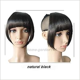 Amazon Com World Palm Short Front Neat Bangs Clip In Bang Fringe