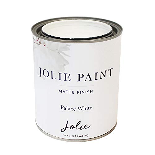 Jolie Paint - Matte Finish Paint for Furniture, cabinets, Floors, Walls, Home Decor and Accessories - Water-Based, Non-Toxic - Palace White - 32 oz (Quart)