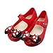 iFANS Girls Sweet Dot Bow Princess Sandals Shoes Mary Jane Flats for Toddler/Little Kid Red