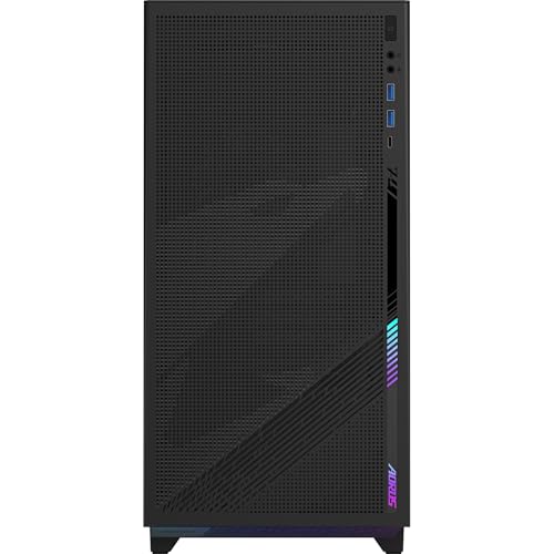 Aorus C400 - Carcasa de Cristal para Torre Media, Color Negro