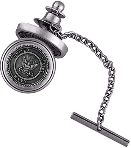 USN United States Navy Tie Tack Chain with Insignia Emblem