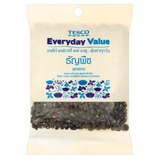Tesco Everyday Value Black Beans 150g pack/4