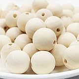50pc 16mm 0.63 Inch Wood Teether Diy Round Unfinished Wooden Beads