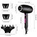Travel Hair Dryer Ionic Small Blow Dryer with Diffuser Attachment Professional Salon Effect Mini Compact Hair Dryers - Beauty Hair Care Styling Tools Hand Held for All Hair Types 2300W
