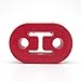 2 Hole Exhaust Hangers Upgrade EPDM Bushing Muffler Insulator Shock Absorbent Mount Bracket High-Density Muffler 12mm Hole (73mm x 47mm x 21mm) Universal Fit - Pack of 4 (Red)