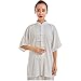 ZooBoo Unisex Cotton Blend Short Sleeves Tai Chi Suit Morning Exercise Uniform Kung Fu Clothing