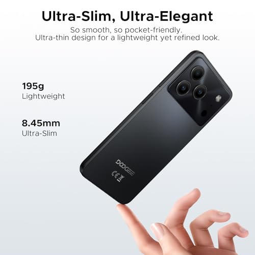 DOOGEESmart Note 56 Mobile Phones, Android 16 Smart Phone, 6150mAh, 8.45mm, 6.56"" HD+ 90Hz, 24GB + 64GB/2TB Android Phones, Dual SIM Unlocked Mobile Phone, Face ID, GPS, OTG, FM