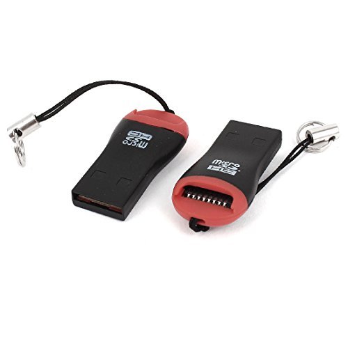 2-Pieces-Preto-Vermelho-480Mbps-Hi-Speed-USB-20-TF-SD-Card-Reader-Adapter