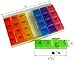 Very Small Pill Organizer 7 Day Weekly Travel Case Medication Reminder Pill Box Morning Noon Afternoon Night Daily 28 Detachable Compartments